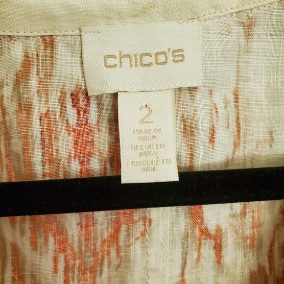 Chico's Printed Ikat Linen Jacket - Picture 5 of 8